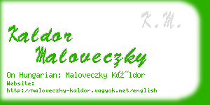 kaldor maloveczky business card